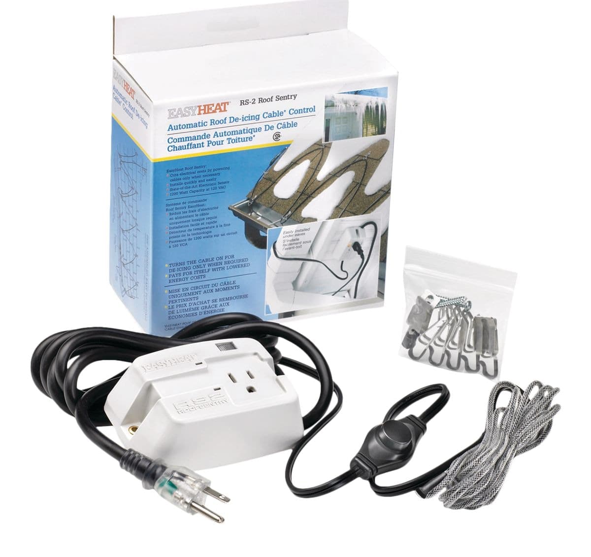 EasyHeat Roof Sentry De-Icing Control Cable Kit, Monitors Moisture & Temperature, 120V