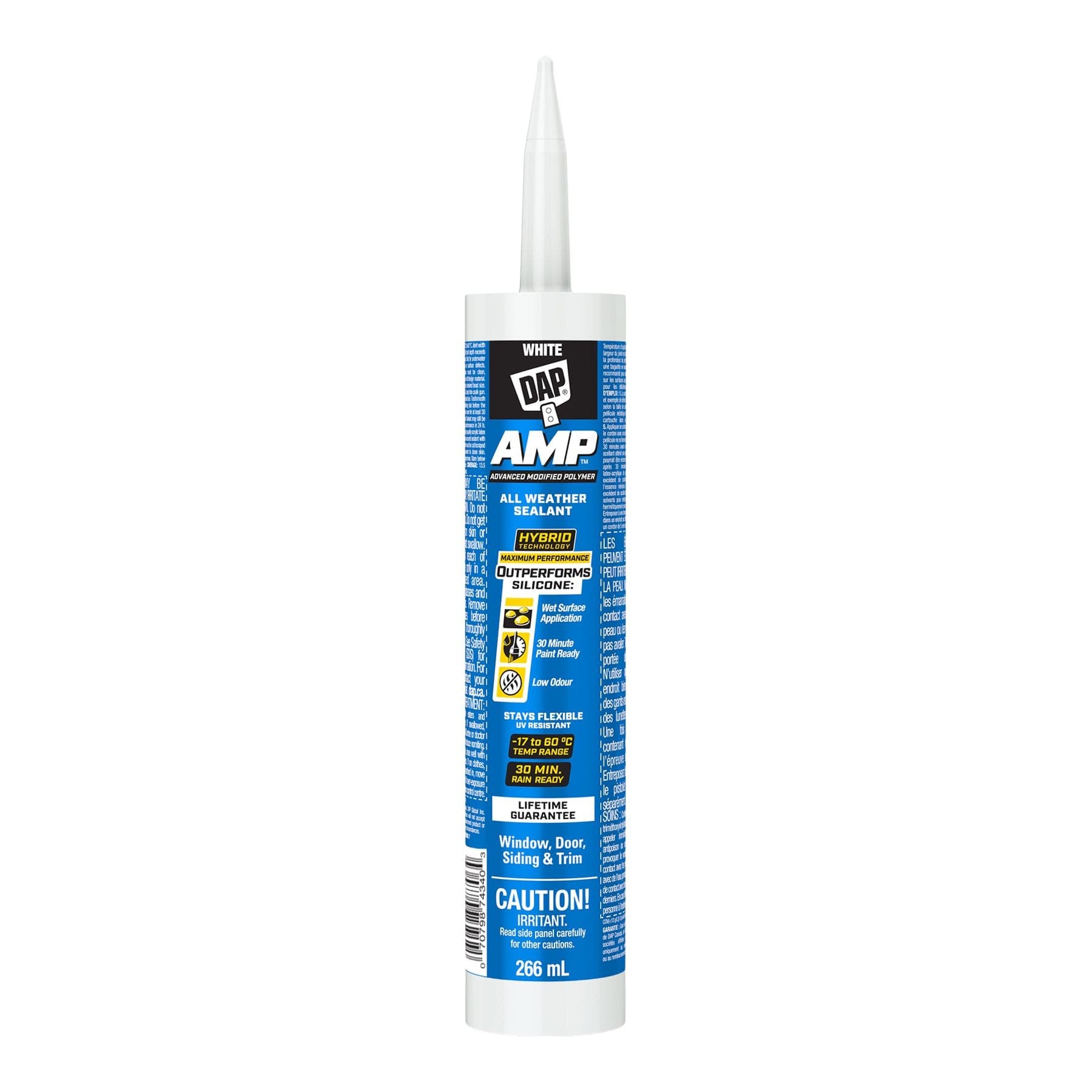 DAP® AMP™ Advanced Modified Polymer All Weather Window, Door and Siding Sealant, White, 266-ml