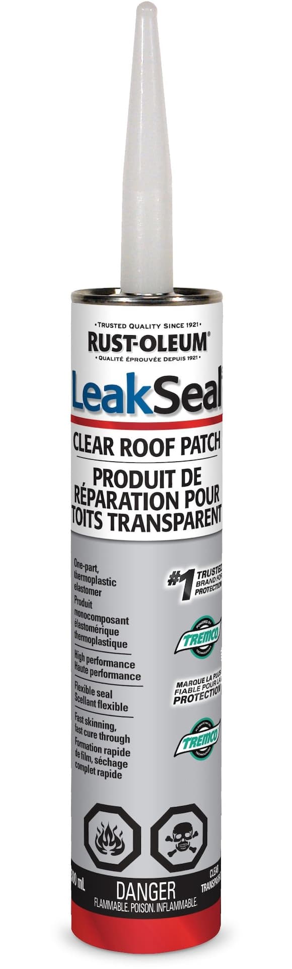 Rust-Oleum LeakSeal Clear Roof Patch, Indoor/Outdoor Weather & Waterproof Sealant, 300-mL