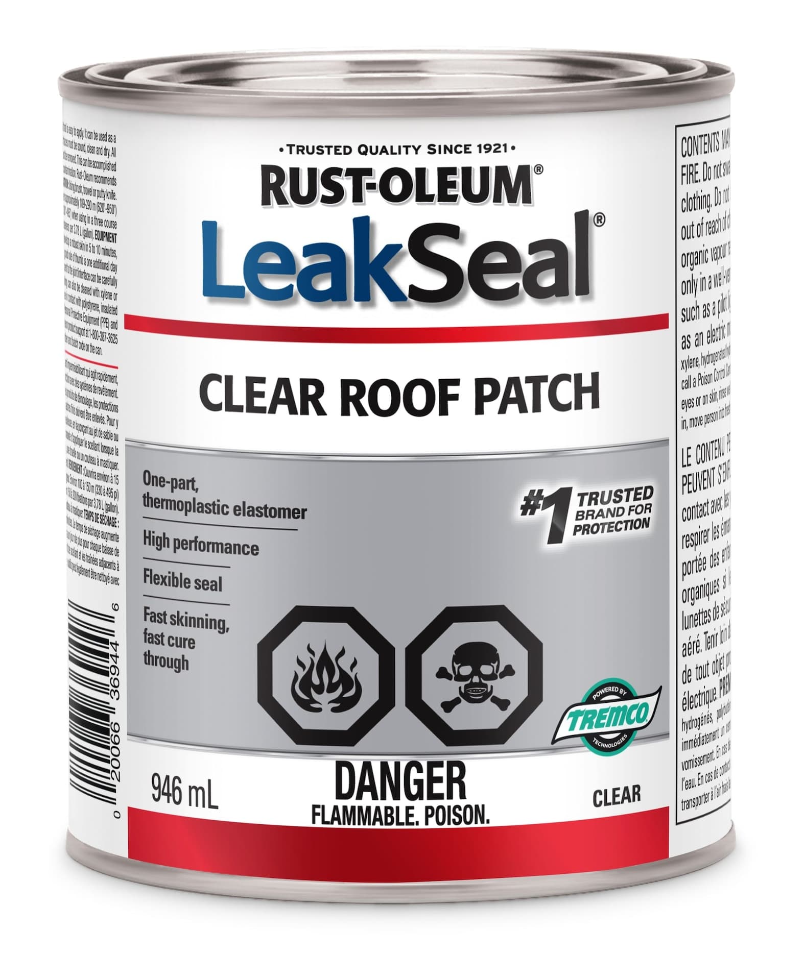 Rust-Oleum LeakSeal Clear Roof Patch, Indoor/Outdoor Weather & Waterproof Sealant, 946-mL