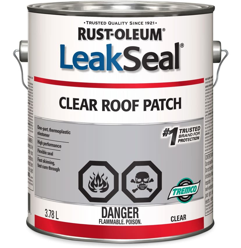 Rust-Oleum LeakSeal Clear Roof Patch, Indoor/Outdoor Weather & Waterproof Sealant, 3.78L