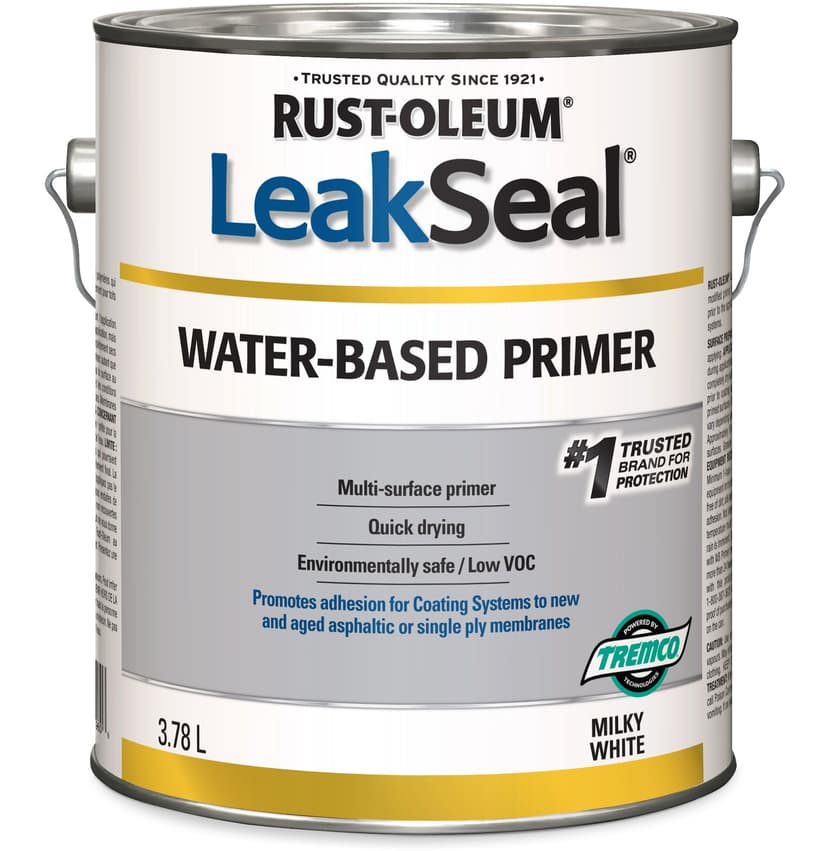 Rust-Oleum LeakSeal Multi-Surface Water-Based Primer, Fast-Dry, Low VOC, Milky White, 3.78-L
