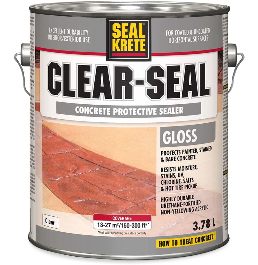 Seal-Krete Clear-Seal Concrete Protective Waterproof Sealer, Gloss, 3.78-L