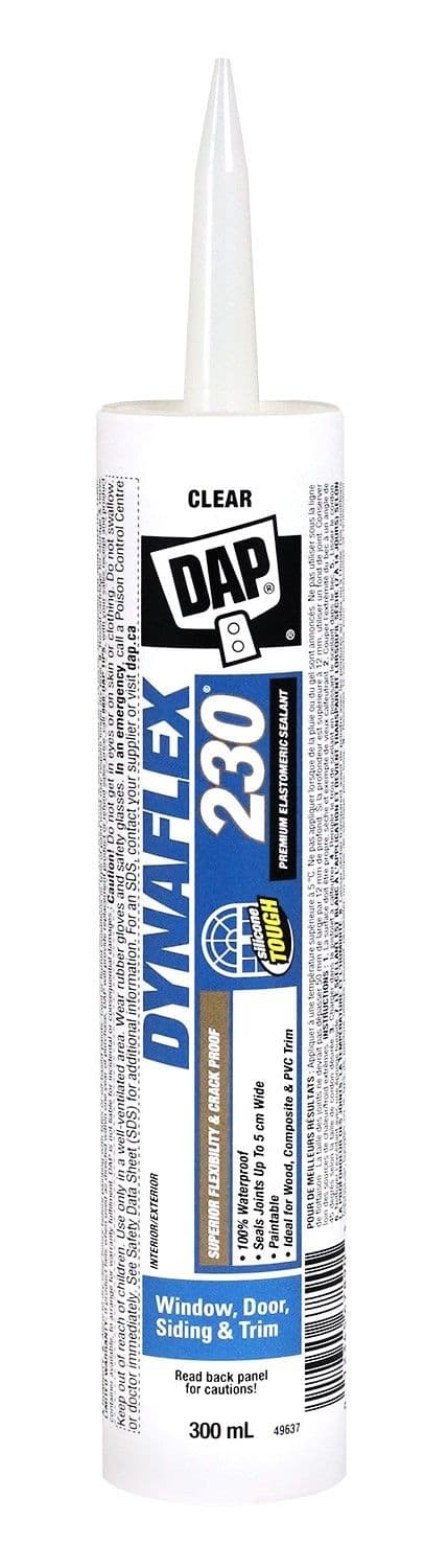 DAP DynaFlex 230 Premium Waterproof Silicone Elastomeric Sealant, Clear, 300-mL