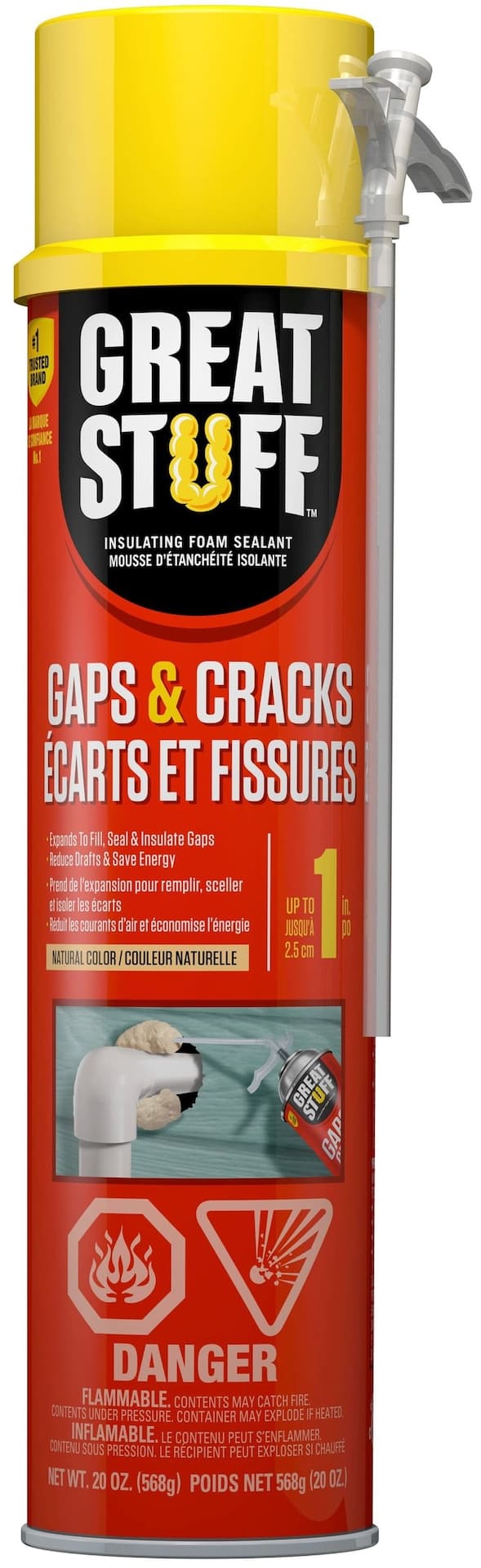Great Stuff Gaps & Cracks Insulating Foam Sealant For Indoor/Outdoor Use, 20.2-oz