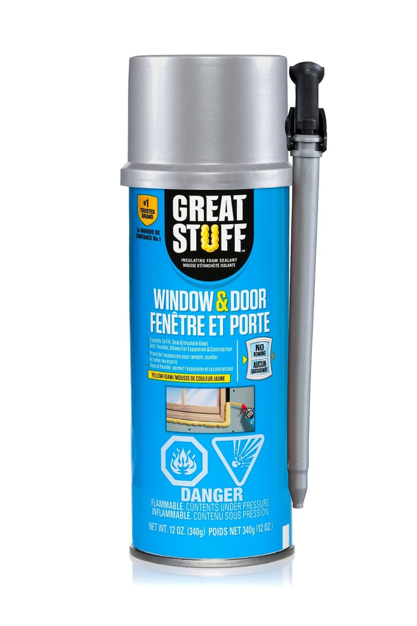 Great Stuff Window & Door Insulating Foam Sealant with Smart Dispenser, Indoor/Outdoor Use, 12-oz