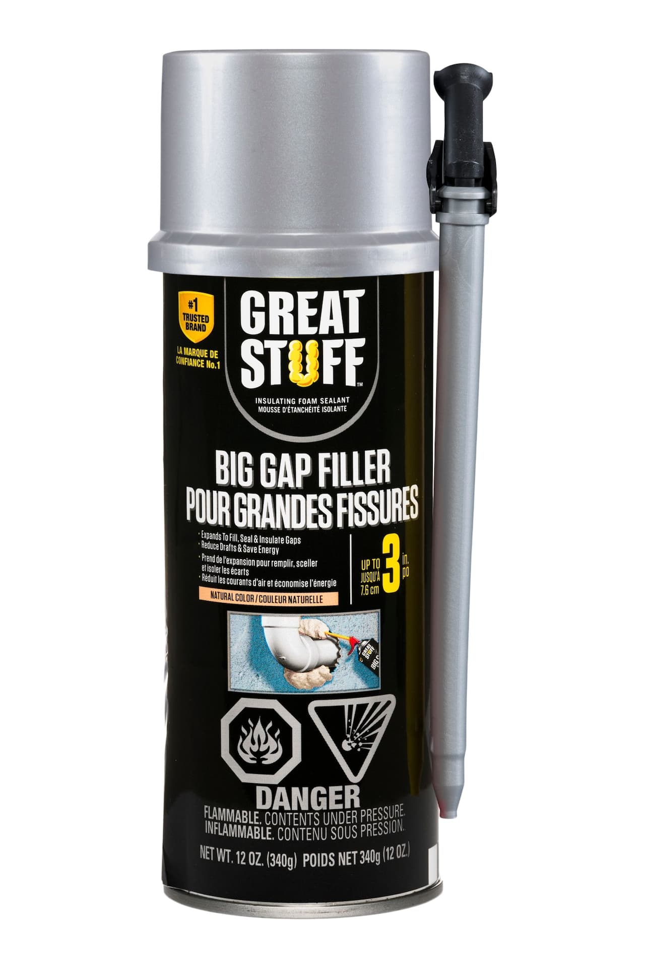 Great Stuff Big Gap Filler Insulating Foam Sealant with Smart Dispenser, Indoor/Outdoor Use, 12-oz