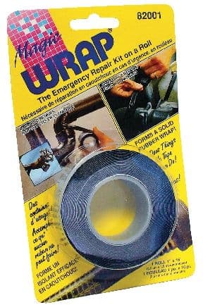 Magic Wrap Emergency Repair Kit Multi-Purpose Stretch Rubber Tape, Black, 1-in x 16-ft