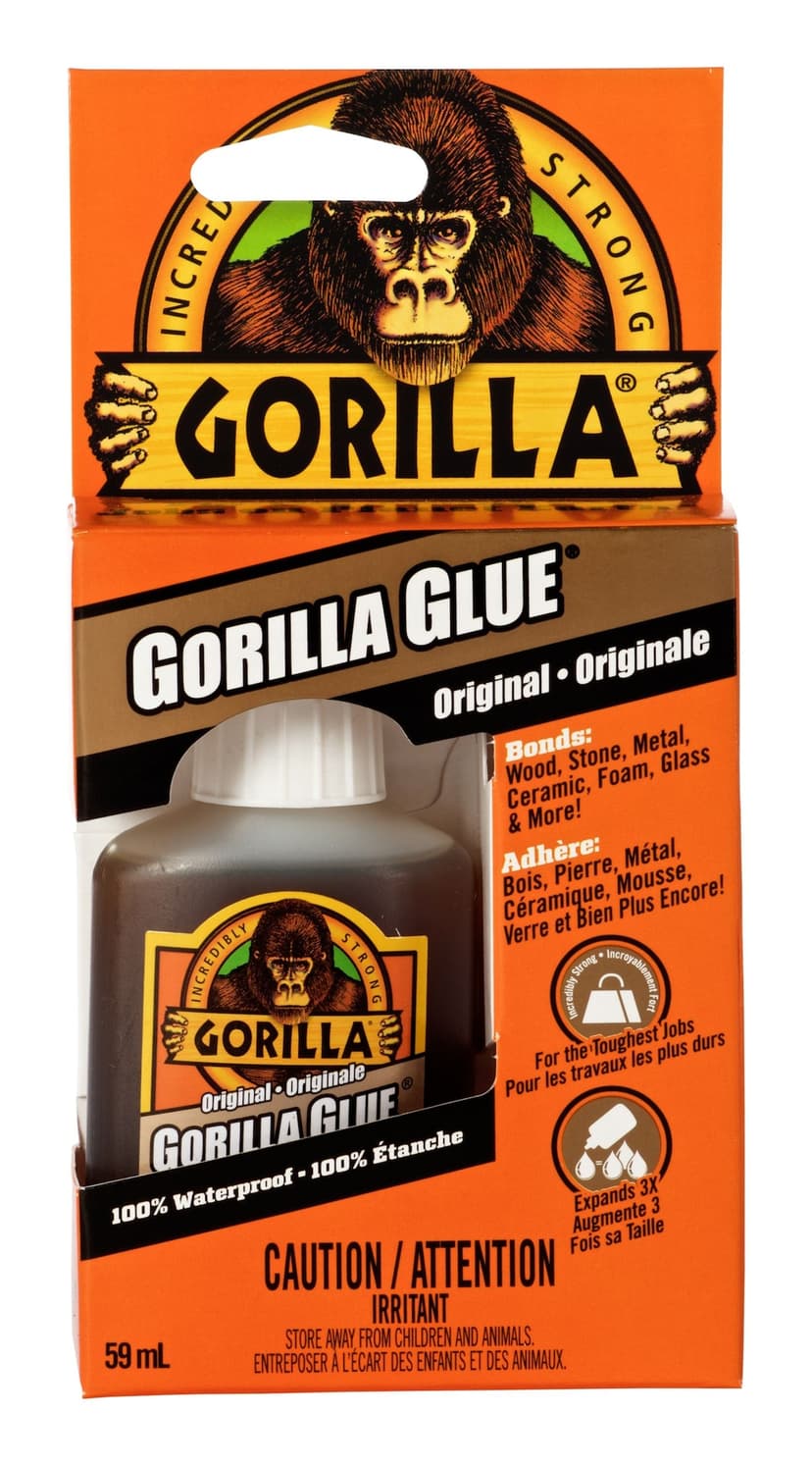 Gorilla Glue Original Multi-Purpose Indoor/Outdoor Waterproof Super Glue Adhesive, 2-oz