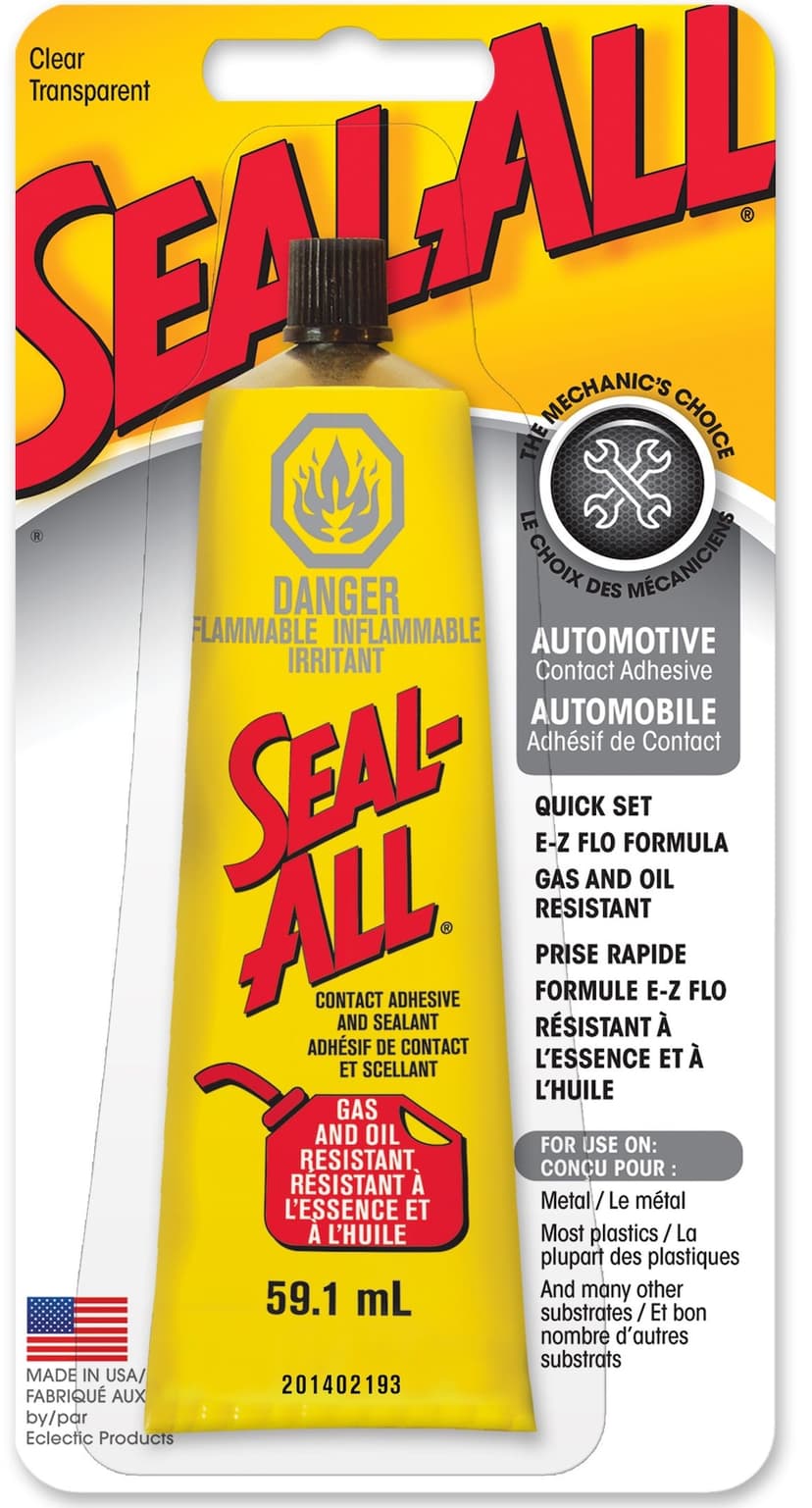 Seal All Automotive Contact Adhesive Glue & Sealant, Oil & Gas Resistant, Clear, 59.1-mL