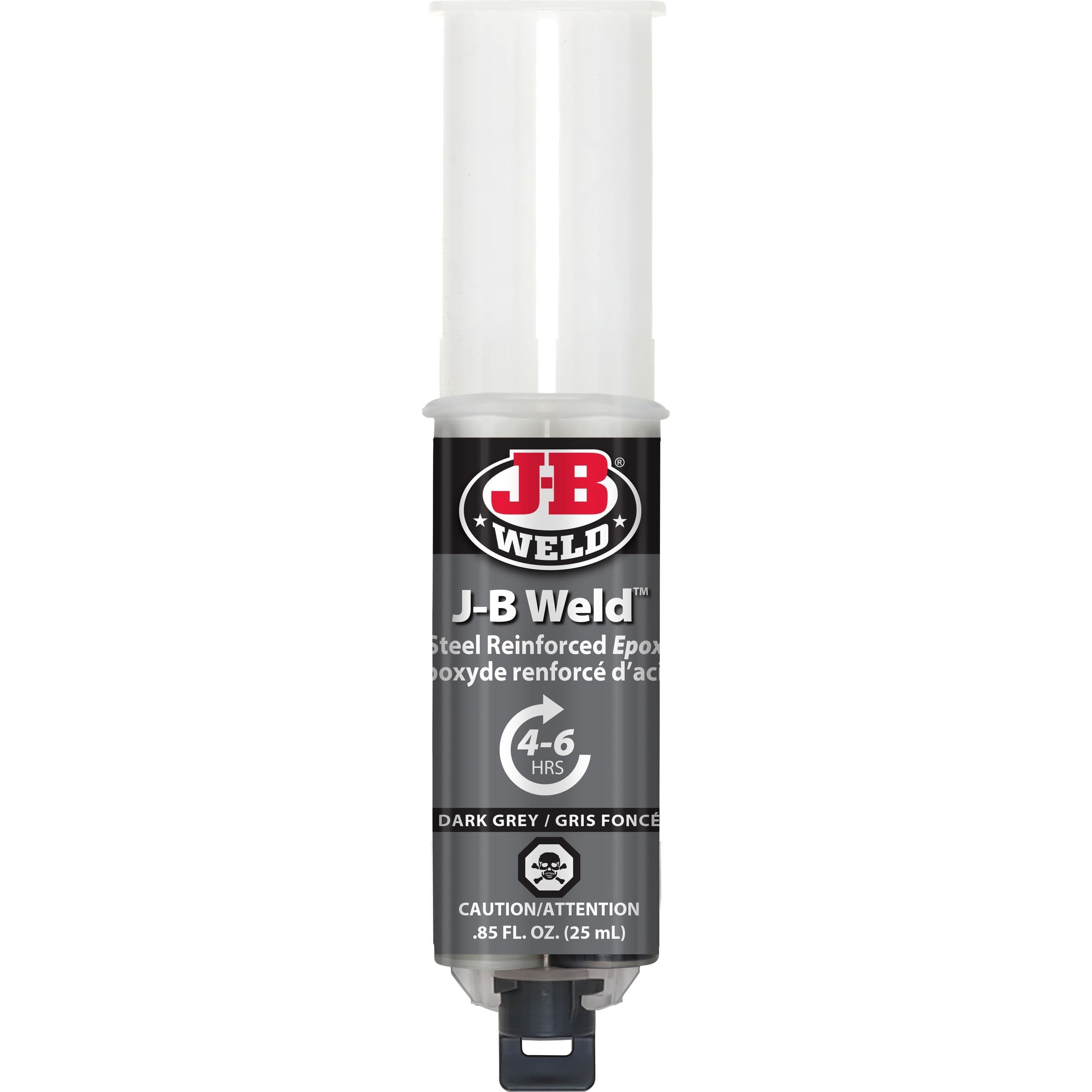 J-B Weld Multi-Purpose Steel Reinforced Epoxy Glue Adhesive Syringe, Waterproof, Grey, 25-mL