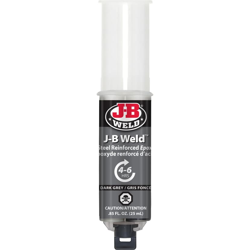 J-B Weld Multi-Purpose Steel Reinforced Epoxy Glue Adhesive Syringe, Waterproof, Grey, 25-mL