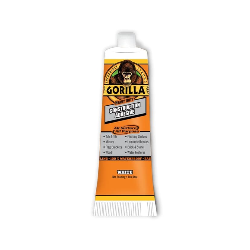 Gorilla Heavy-Duty All-Surface Indoor/Outdoor Waterproof Construction Adhesive, White, 2.5-oz