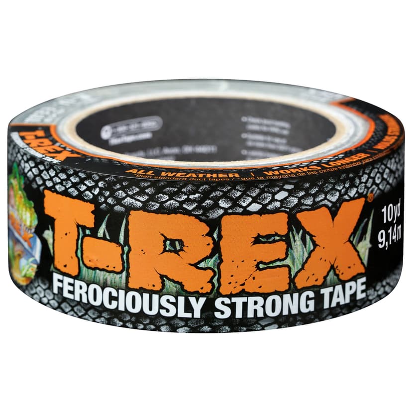 T-Rex Ferociously Strong Tape, All-Weather Utility Duct Tape, Grey, 48-mm x 9.1-m (2-in x 10-yd)