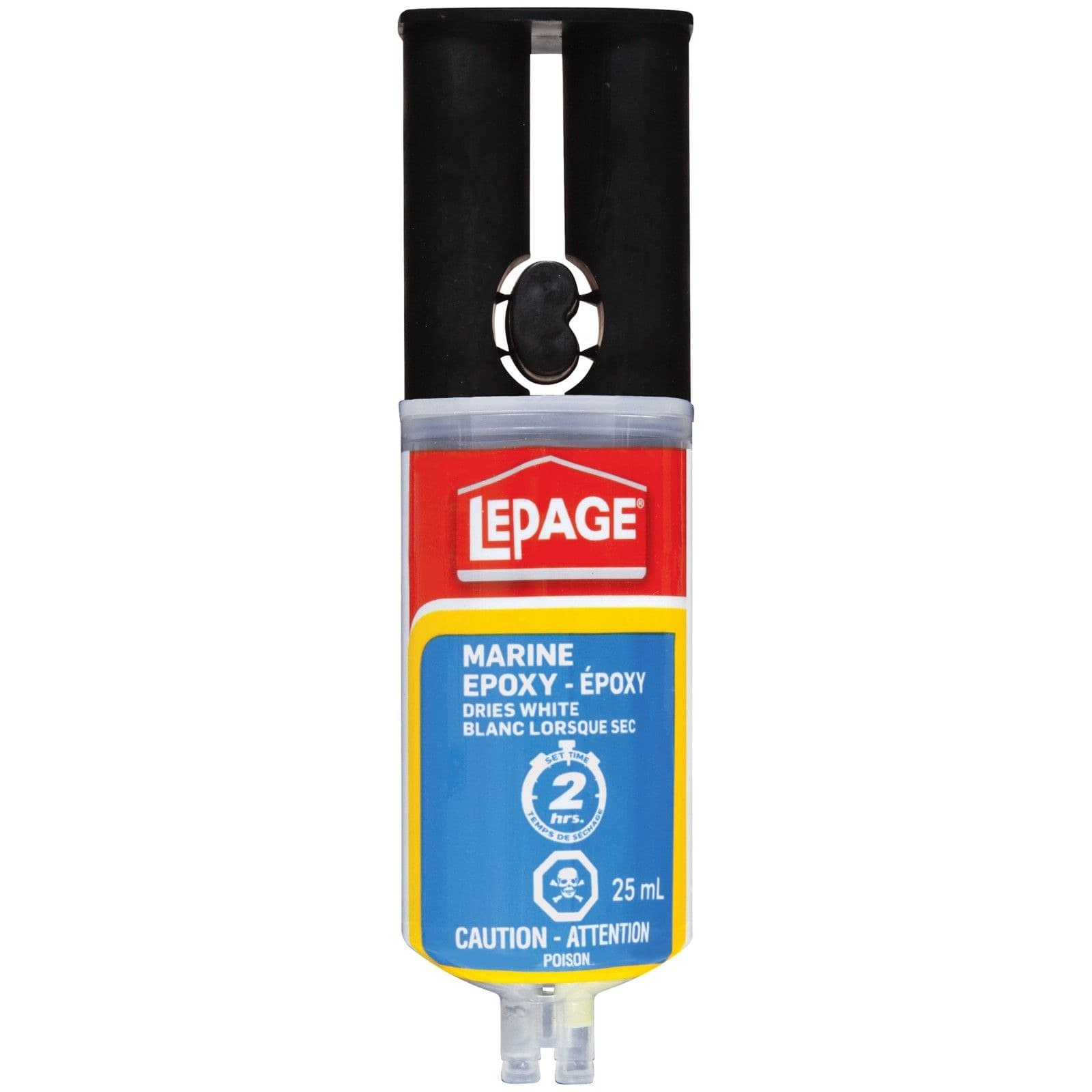 LePage Marine Epoxy Waterproof Adhesive Glue Bonds Wet/Underwater Surfaces, Dries White, 25-mL