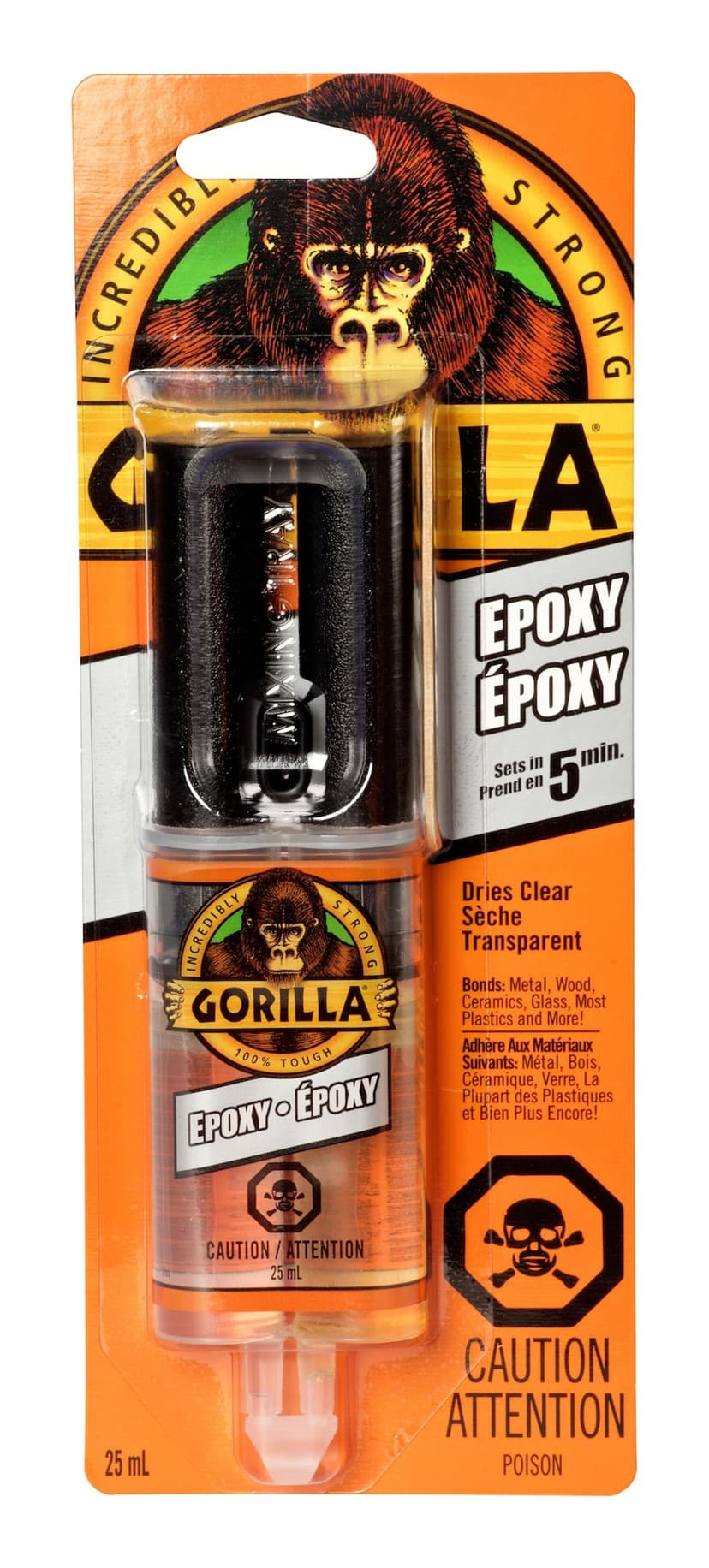 Gorilla Glue Multi-Purpose Epoxy Glue, Fast-Setting, Water-Resistant Adhesive, Clear, 25-mL