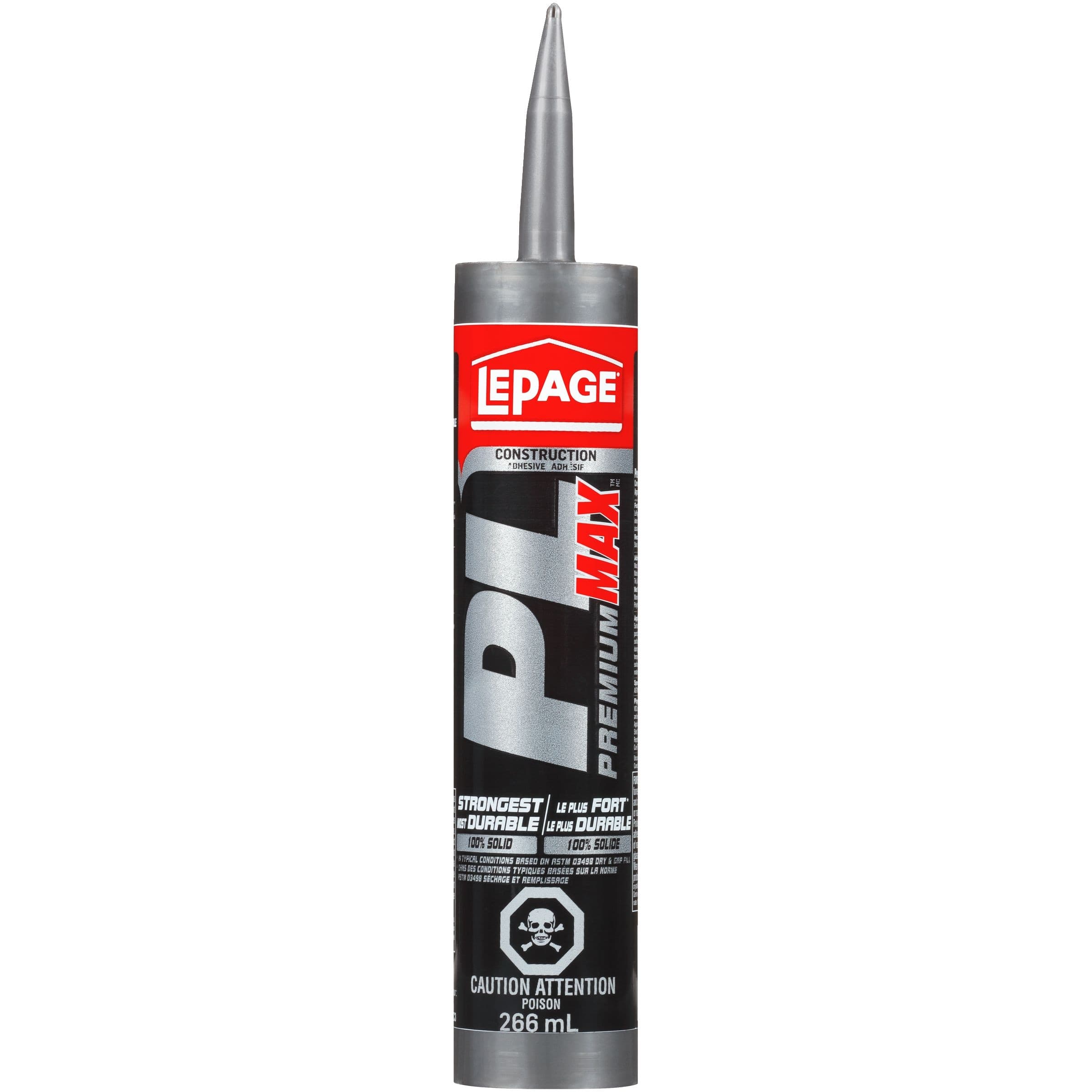 LePage PL Premium Max Multi-Purpose Construction Adhesive Glue, Weatherproof, 266-mL