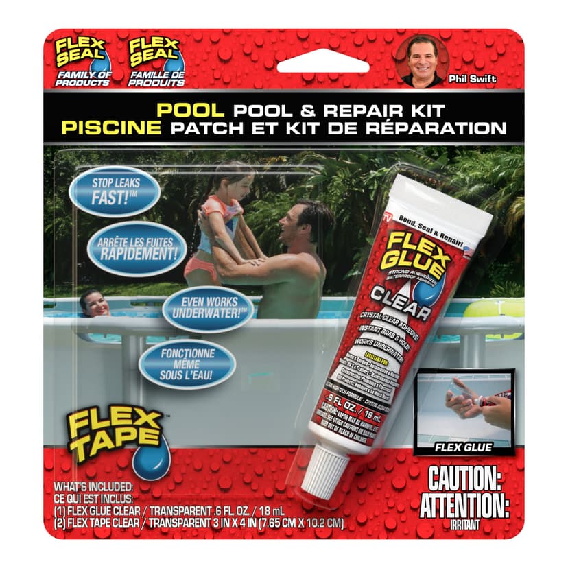 Flex Seal Rubberized Waterproof Adhesive Pool Patch & Repair Kit