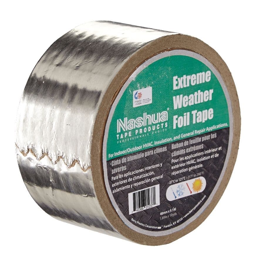 Nashua Tape Indoor/Outdoor Extreme Weather Foil Tape For HVAC, Ducts & Insulation, 48-mm x 9-m