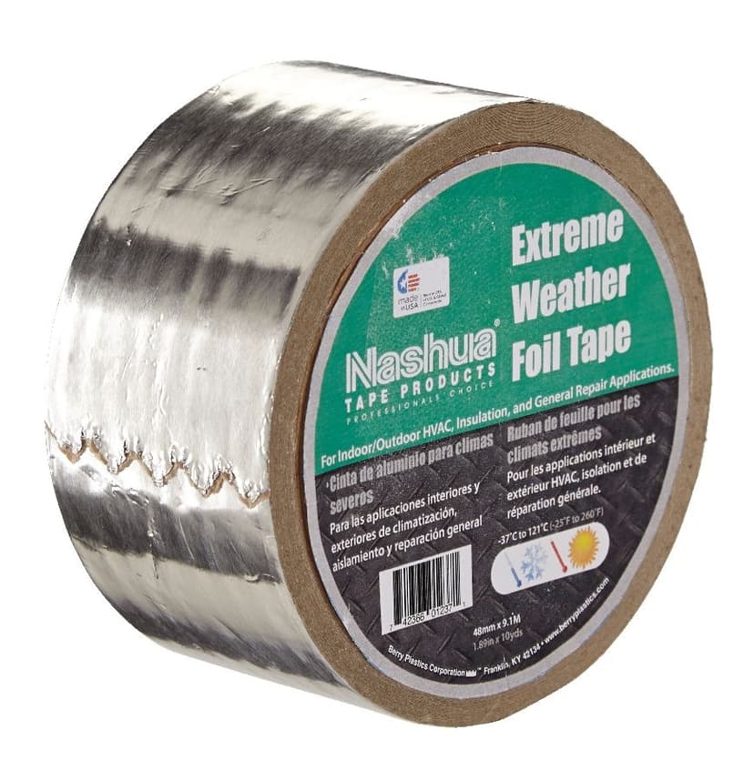 Nashua Tape Indoor/Outdoor Extreme Weather Foil Tape For HVAC, Ducts & Insulation, 48-mm x 9-m
