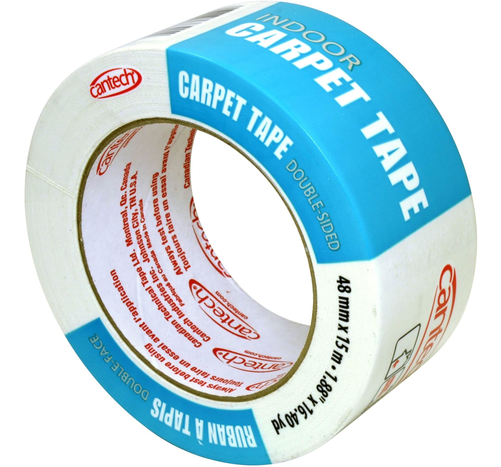 Cantech Double-Sided Indoor/Interior Carpet Tape For Repair & Installation, 48-mm x 15-m