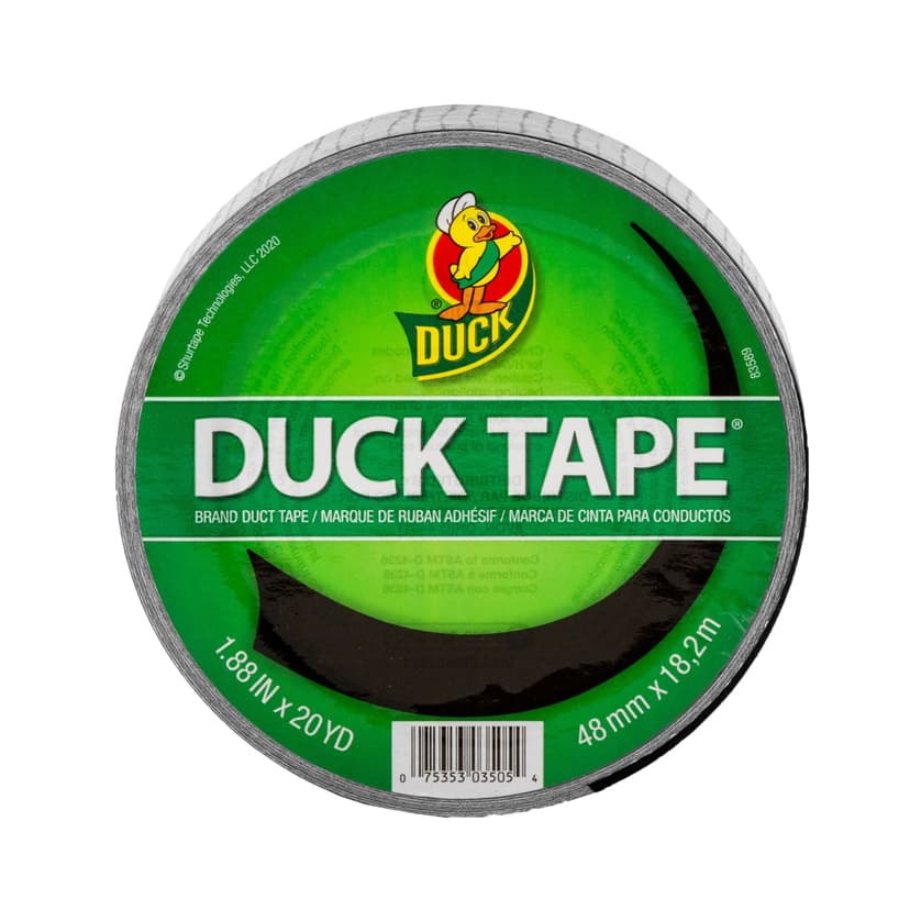 Duck Tape Multi-Purpose Utility Duct Tape, High-Strength Adhesive, Black, 1.88-in x 20-yd
