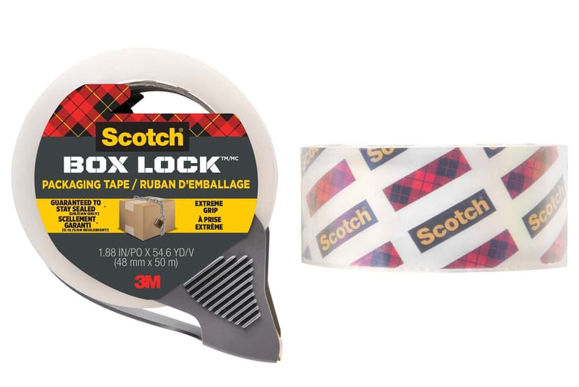 Scotch® Box Lock™ Packaging Tape for Shipping/Moving/Storage with 3-in Dispenser