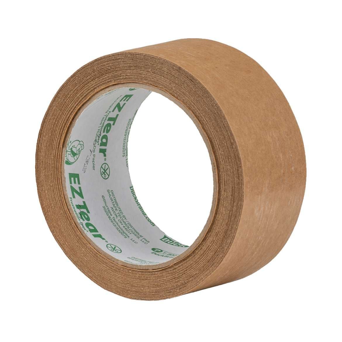 Duck EZ-Tear Multi-Purpose Paper Tape For Packaging & Labelling, Brown, 1.88-in x 25-yd