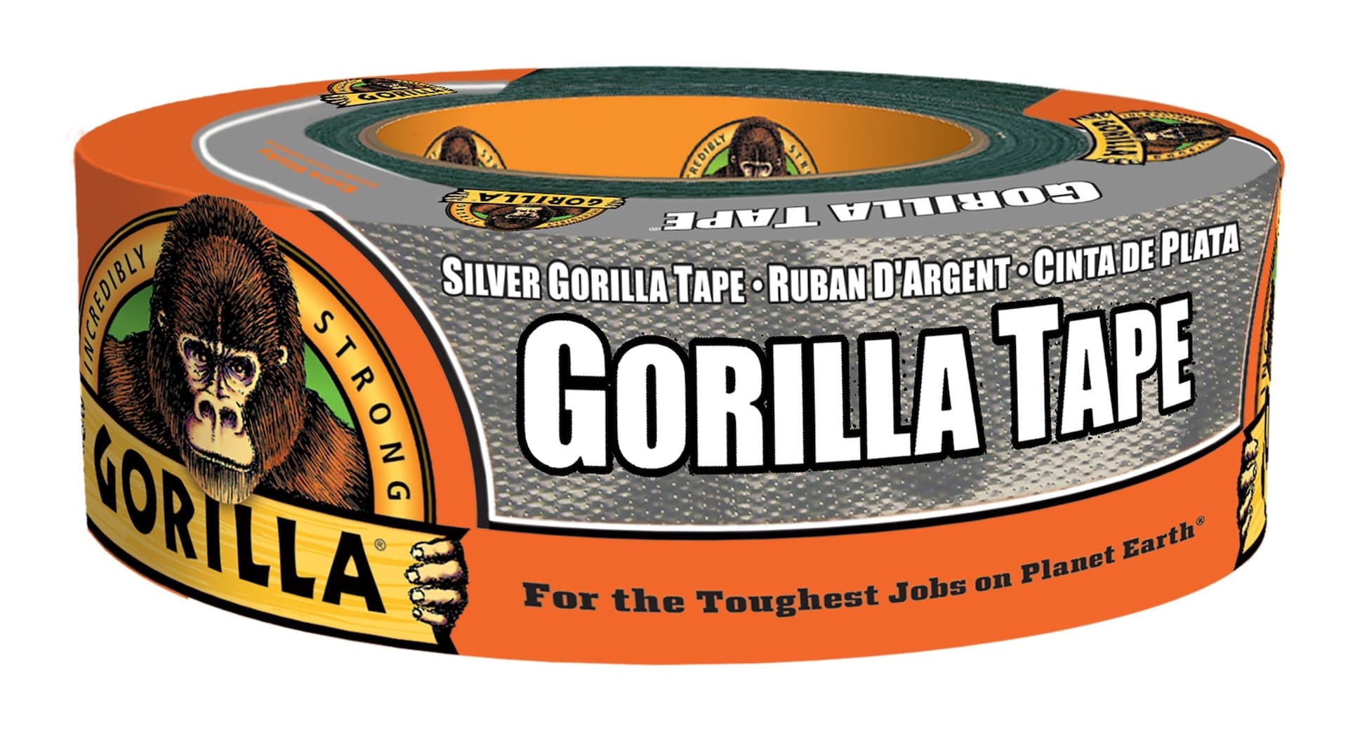 Gorilla Utility Duct Tape, Indoor/Outdoor Weather-Resistant Adhesive, Silver, 1.88-in x 30-yd