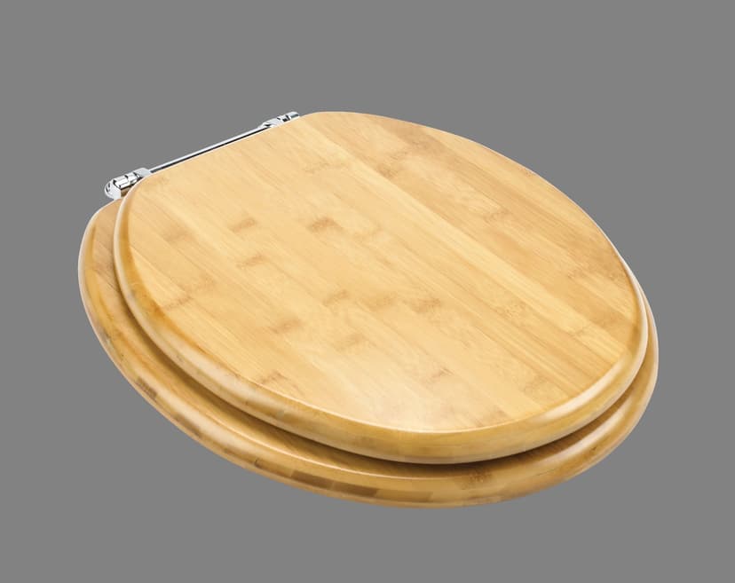 Danze Wood Round Toilet Seat with Metal Hinges, Bamboo