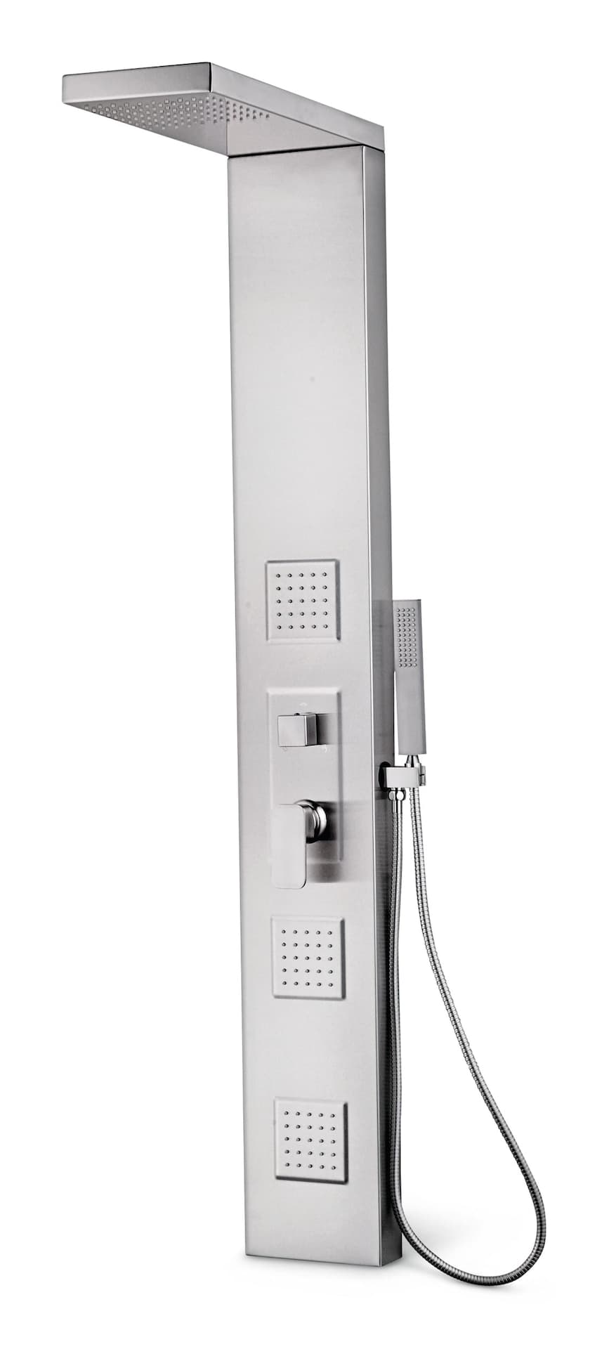 Danze 3-in-1 Stainless Steel Shower Panel System with Rain Shower, Body & Handheld Sprayer, Brushed Nickel
