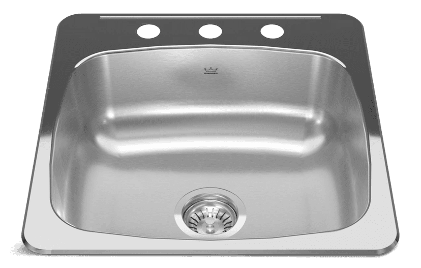 Kindred Reginox Drop In Single Bowl 3-Hole Kitchen Sink, 20.13-in x 20.56-in, Stainless Steel