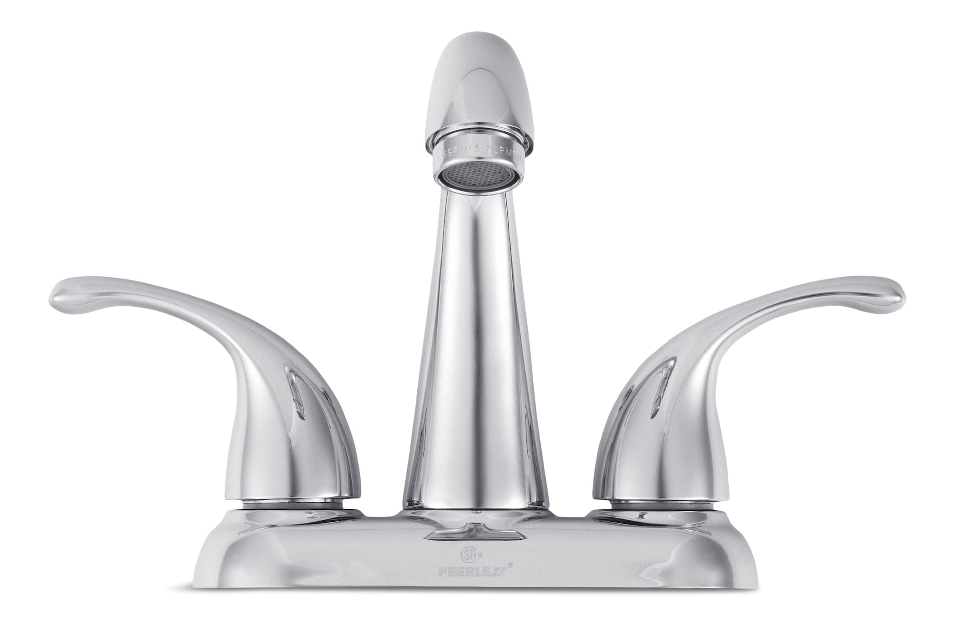 Peerless® Double Handle Rigid Spout 4-in Centreset Bathroom Sink Faucet with Pop-Up Drain, Chrome