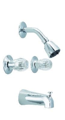 Peerless® Double Handle Wall Mount Bathtub & Shower Trim Kit, Chrome