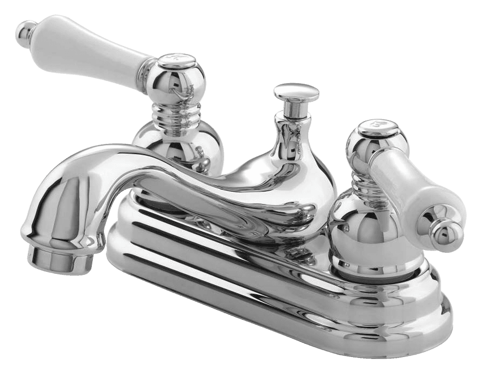 Danze Sheridan Double Handle 4-in Centreset Bathroom Sink Faucet with Pop-Up Drain, Chrome
