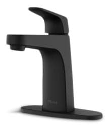 Pfister Matlock Single Handle High Arc Single Hole 4-in Centreset Bathroom Sink Faucet, Push & Seal™ Drain, Matte Black