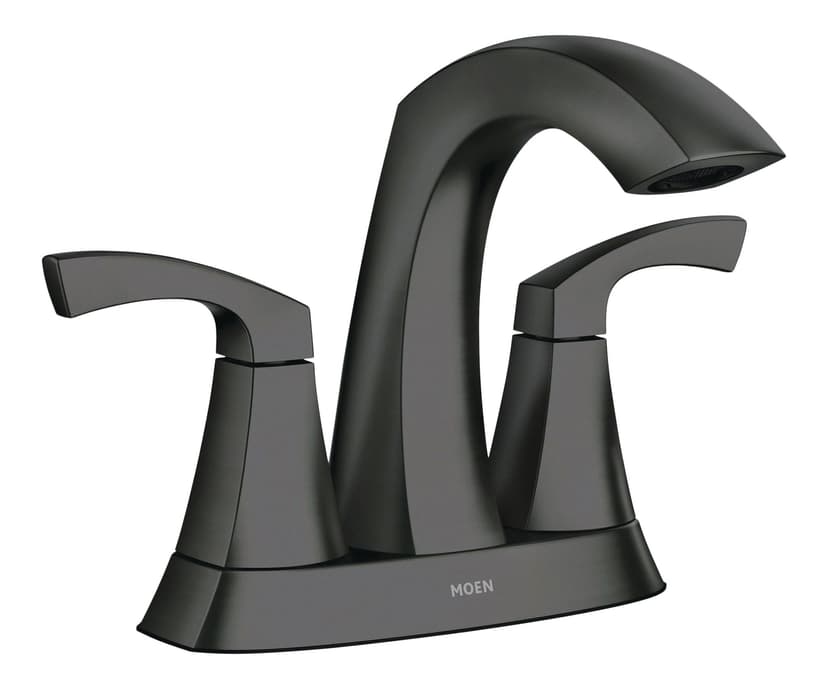Moen Lindor Double Handle Bathroom Faucet, Meets EPA WaterSense® Criteria, Matte Black