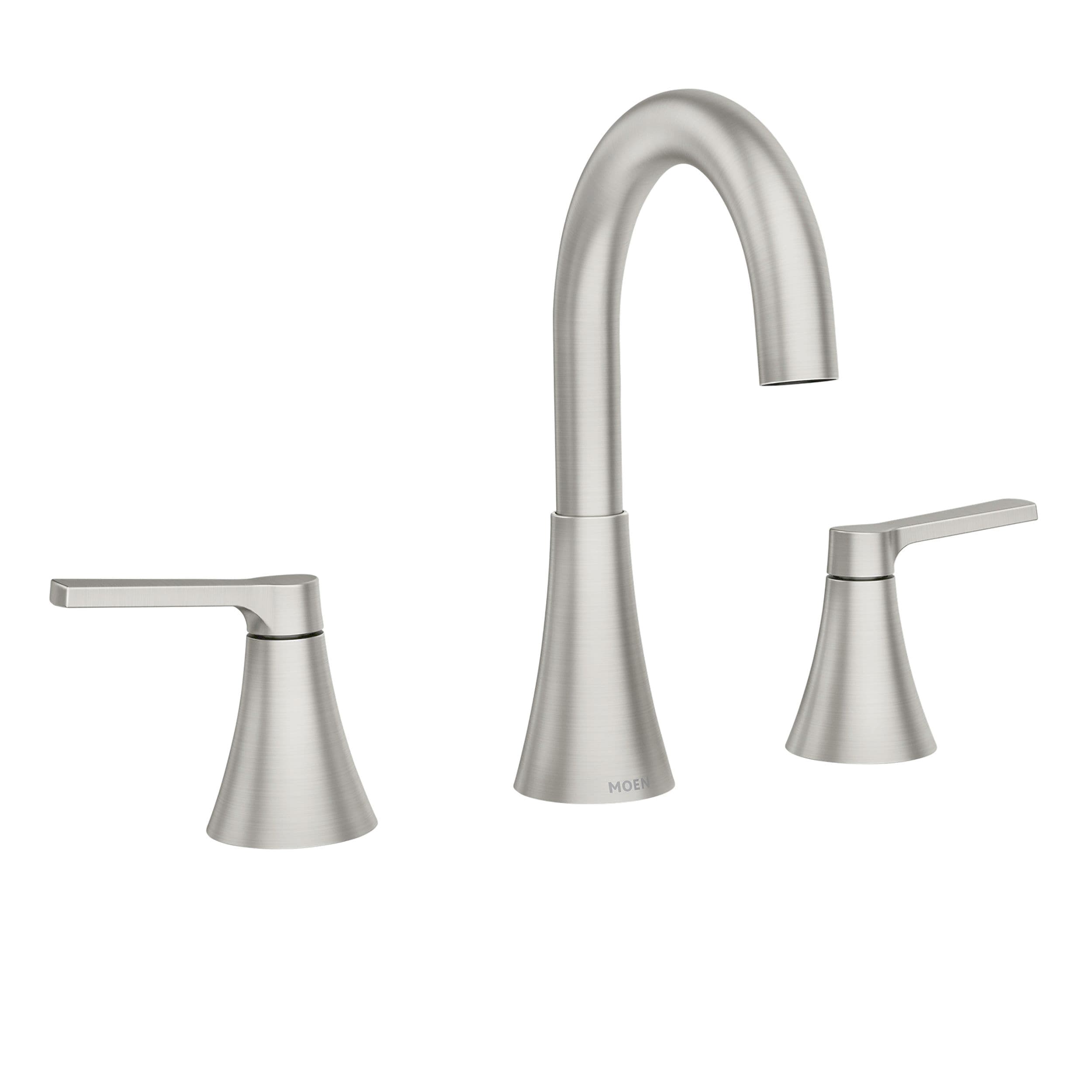 Moen Mikah Double Handle Widespread Bathroom Faucet, Spot Resist™ Brushed Nickel
