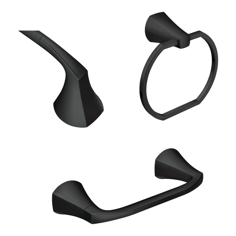 Moen Lindor 3 Piece Bath Hardware Kit, Matte Black