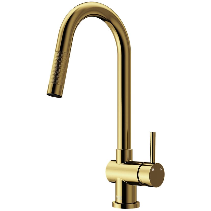 VIGO Gramercy Pull-Down Kitchen Faucet, Matte Brushed Gold
