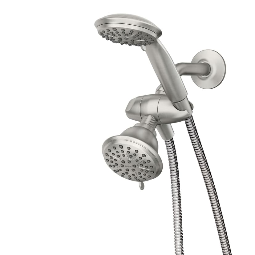 Moen Attune Combination 6-Setting Hand Shower & 8-Setting Wall Mount Shower, Spot Resist™ Brushed Nickel