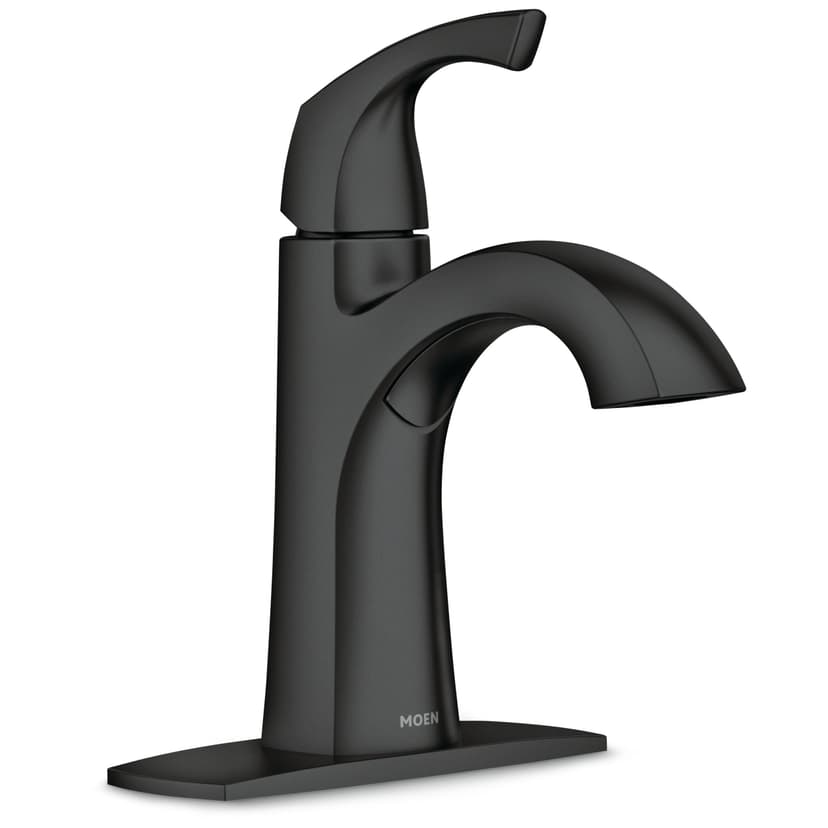 Moen Lindor Single Handle Bathroom Faucet, Meets EPA WaterSense® Criteria, Matte Black