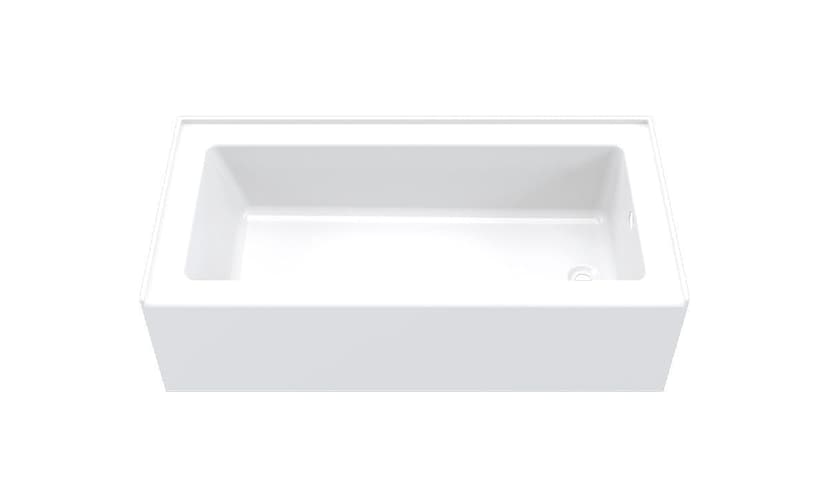 Clara Low-Profile Bathtub, Right, 60-in x 30-in x 17-in