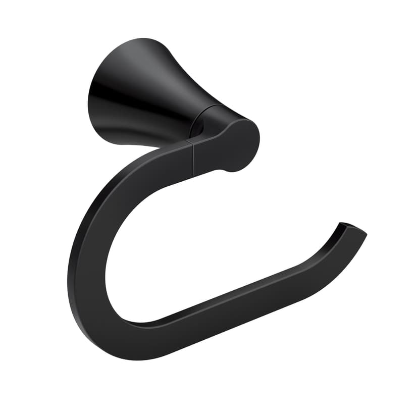 Moen Mikah Matte Black Wall Mount Open Bath Towel Ring