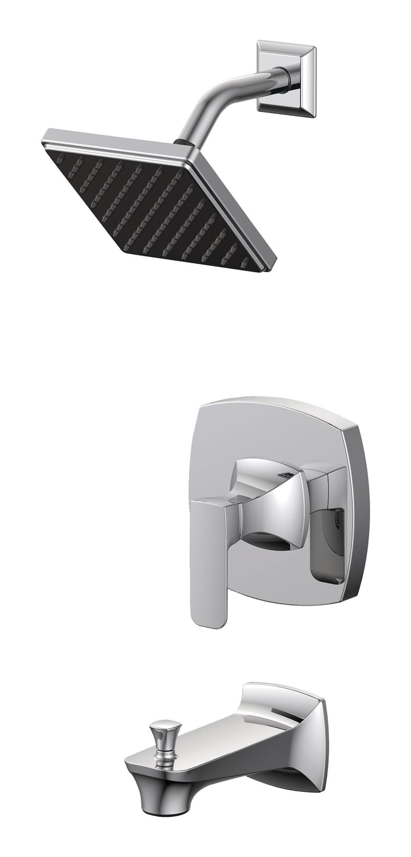 Danze Aztek Single Handle Wall Mount 1-Setting Bathtub & Shower Trim Kit, Chrome