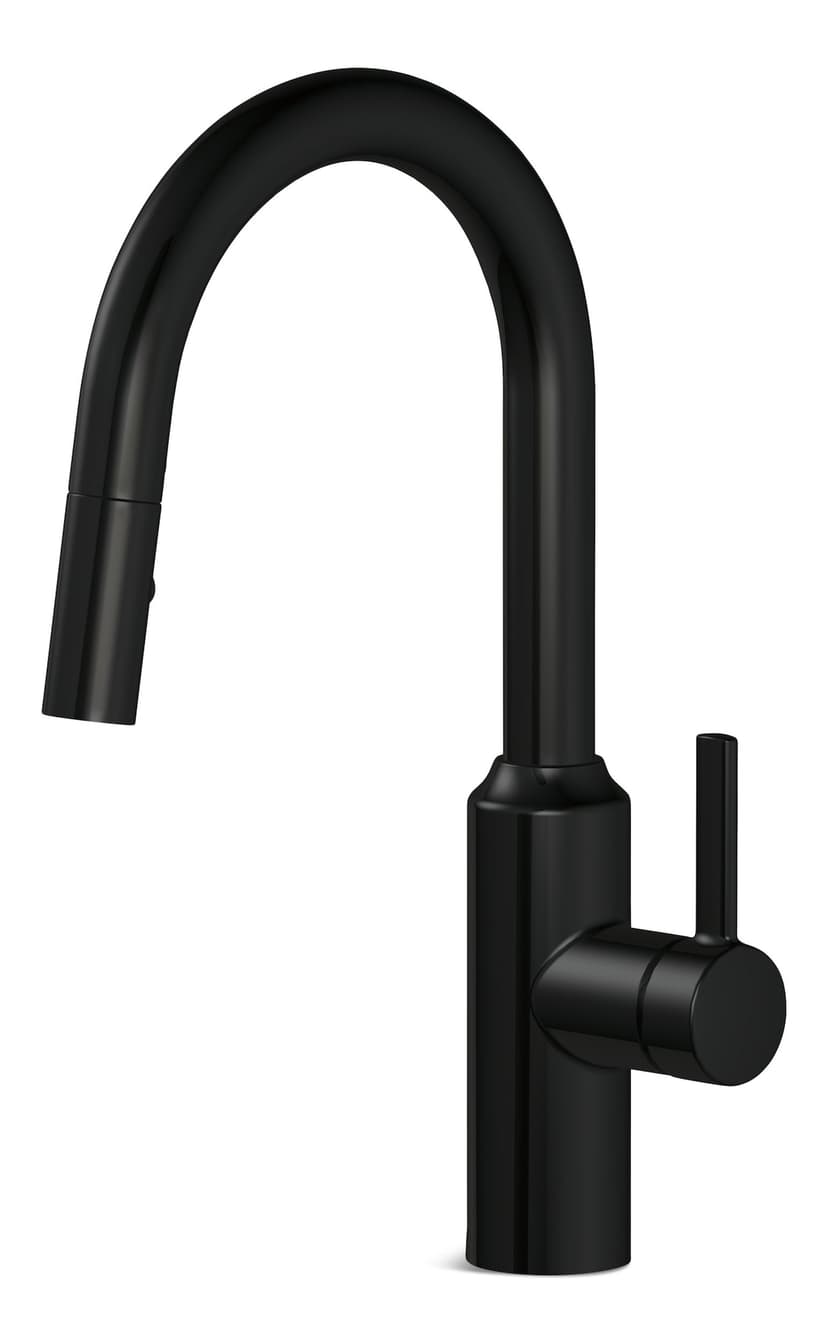 Danze Colby Single Handle Pull Down Kitchen Faucet, Matte Black