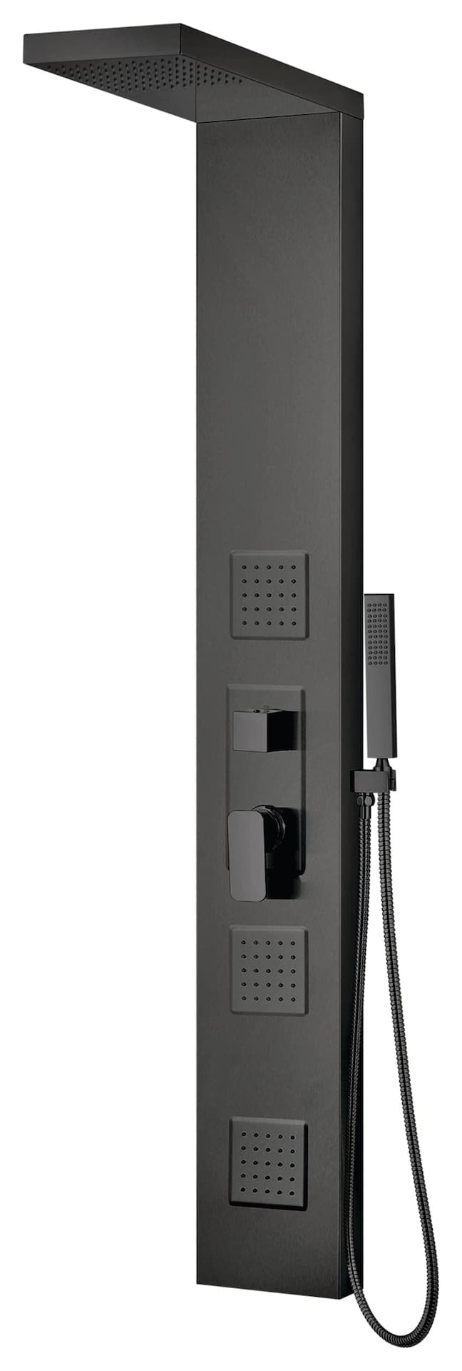 Danze 3-in-1 Aluminum Shower Panel System with Rain Shower, Body & Handheld Sprayer, Matte Black