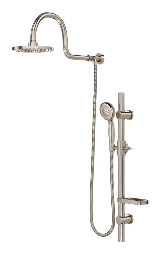 PULSE ShowerSpas Aqua Rain Shower System with Handheld Shower Head & Slide Bar, Brushed Nickel