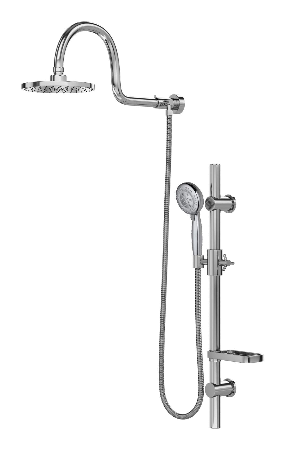 PULSE ShowerSpas Aqua Rain Shower System with Handheld Shower Head & Slide Bar, Chrome