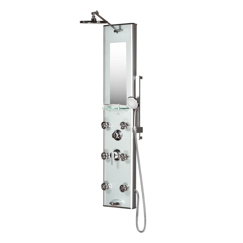 PULSE ShowerSpas Kihei II6-Spray Jet Shower Panel Sytem with Mirror, Silver